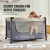 VEVOR Baby Playpen,Quick-folding travel crib With Breathable mesh,Wheels,and a travel bag Portable activity center For kids 0-36 months,indoor/outdoor - 4 of 4
