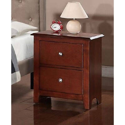 NicBex Contemporary Nightstand 2 Drawers Wooden Side Table with Metal Knobs End Table for Bedroom, Living Room