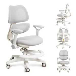 UNISOAR Kids Desk Chair, Ergonomic Kids Study Chair with Adjustable Height, Swivel Mesh Desk Chair with Wheels-Includes 2 Free Chair Covers - 1 of 4