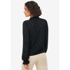 ellos Plus Size Long Sleeve Knit Eyelet Top With Keyhole Neckline - 3 of 4