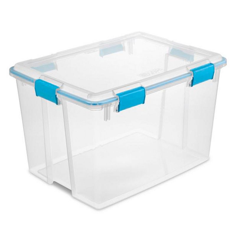 Sterilite 80 Quart Clear Plastic Stackable Storage Container Box Bin with Air Tight Gasket Seal Latching Lid Long Term Organizing Solution, 4 of 8