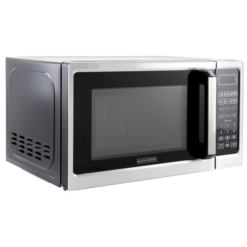 Black + Decker 0.9 Cu Ft 900W Digital Microwave Oven With Turntable in  Stainless Steel