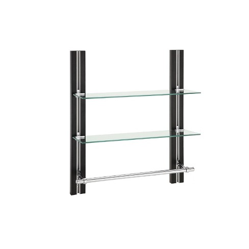 Organize It All Chrome 2-Tier Metal Wall Mount Bathroom Shelf (19