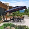 PURPLE LEAF 9/10/11/12ft Patio Umbrella with Base Outdoor Square Large Cantilever Umbrella Windproof Offset Heavy Duty Umbrella for Garden Deck Pool - 2 of 4