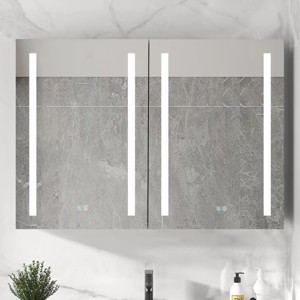 Surface Mounted Medicine Cabinet,LED Wall Hung Medicine Cabinet,Bathroom Cabinet With Mirror And Light,Medicine Cabinet With Mirror-The Pop Home - 1 of 4