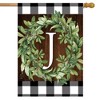 Wreath Monogram J Double-Sided House Flag Everyday 28" x 40" Briarwood Lane - 2 of 4