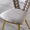 Set of 2 Dining Chair with Upholstery, Upholstered Modern Dining Chair with Gold Legs and Hairball Back Design-Maison Boucle - 4 of 4
