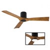 Modern Forms Aviator 3-Blade Smart Flush Mount Ceiling Fan in Matte Black/Distressed Koa - 4 of 4