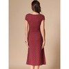 INSPIRE CHIC Women's V Neck Cap Sleeve Polka Dots Summer Vintage Classic Midi Dress - 4 of 4