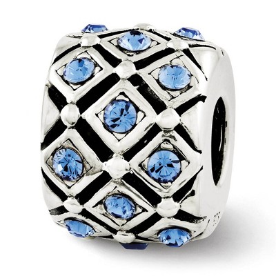 Black Bow Jewelry Sterling Silver with Blue Crystals September Lattice Bead Charm