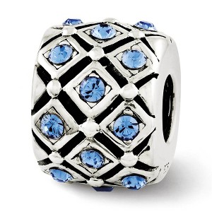 Black Bow Jewelry Sterling Silver with Blue Crystals September Lattice Bead Charm - 1 of 3