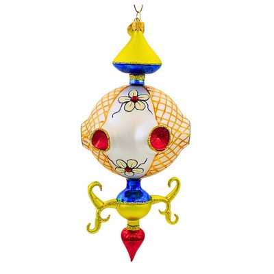 Morawski 7.75 In Mod Glow Eclipta Scroll Extensions Flowers Teardrop Tree Ornaments
