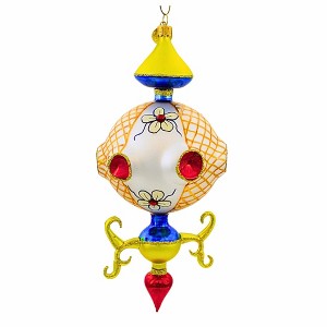 Morawski 7.75 In Mod Glow Eclipta Scroll Extensions Flowers Teardrop Tree Ornaments - 1 of 4