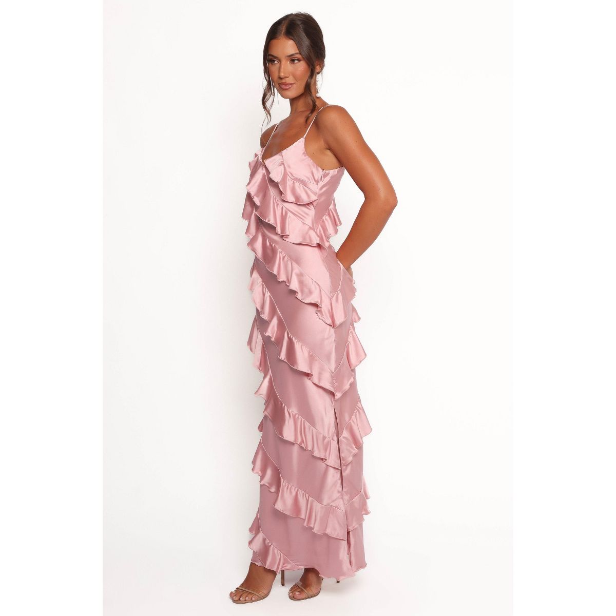 Ciao Ruffles Maxi Satin Dress - thumbnail 6