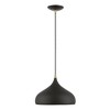 Livex Lighting Amador 1 - Light Pendant in  Textured Black/Antique Brass - 3 of 4