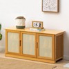 YIYIBYUS Entryway Shoe Storage Bench with Plastic Rattan Doors, Adjustable Shelves - 3 of 4