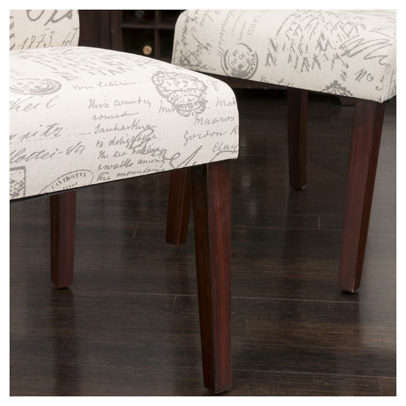 Set of 2 French Handwriting Linen Dining Chair Beige - Christopher Knight Home, 3 of 6