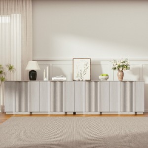 Brafab Modern Buffet Cabinet with Fluted Doors, Accent Sideboard Storage Credenza Multifunctional Console Table for Living Room, Dining Room - 1 of 4