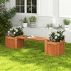 Tangkula Hardwood Outdoor Planter Boxes w/ Detachable Bench 2 Elevated Mini Planters Patio - 4 of 4