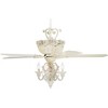52" Casa Vieja Vintage Chic Ceiling Fan with Light LED Dimmable Crystal Chandelier Rubbed White Living Room Kitchen Bedroom - 3 of 4