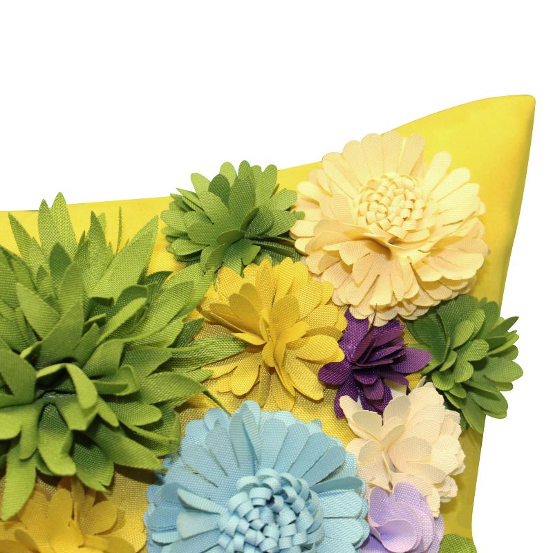 20" x 12" Floral Bouquet Dimensional Decorative Lumbar Patio Throw Pillow - Edie@Home, 5 of 8