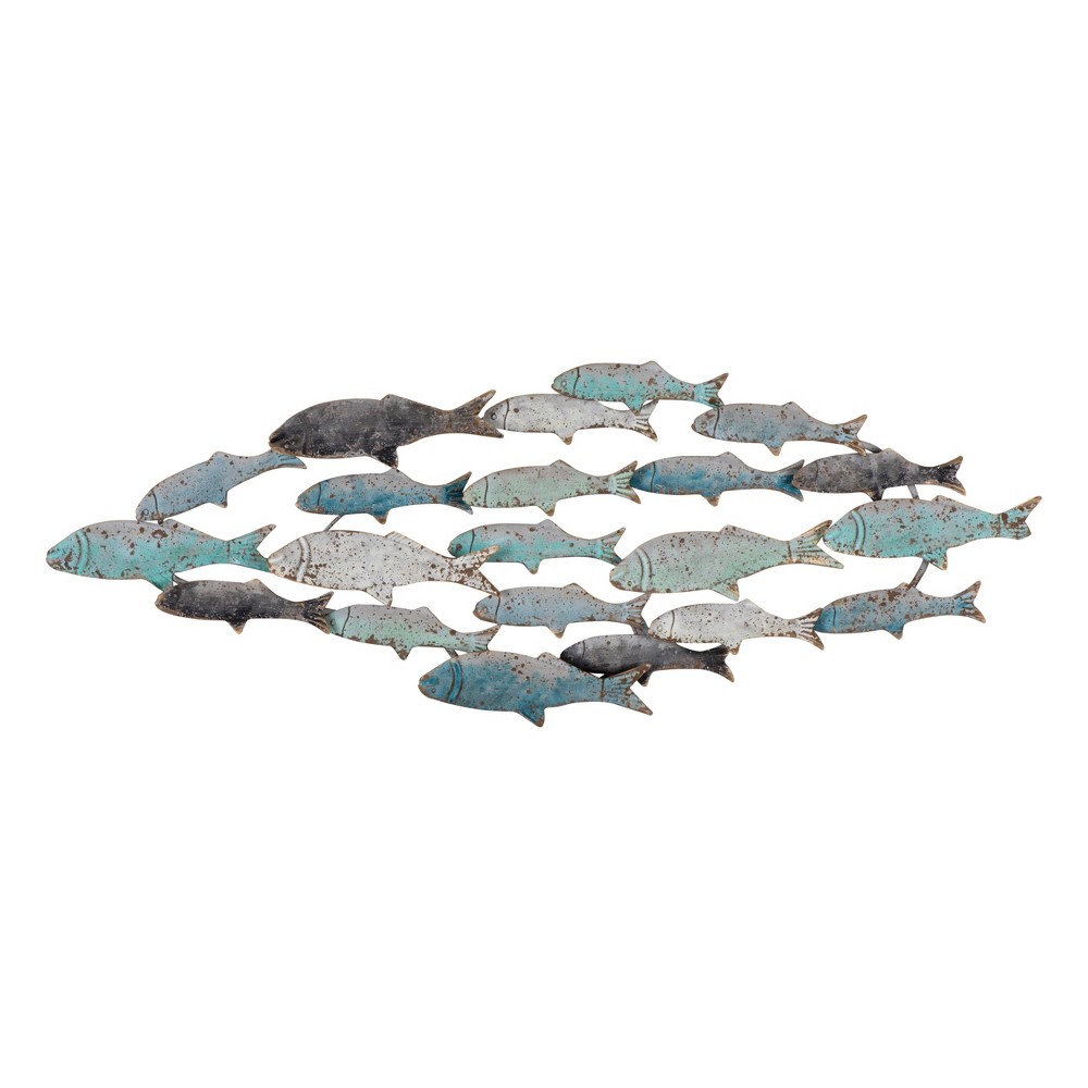 Photos - Wallpaper Storied Home Rubber Wood School of Fish Wall Decor