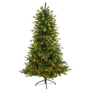 Nearly Natural 6' Pre-lit Montreal Spruce Artificial Christmas Tree Warm White LED Lights - 1 of 4