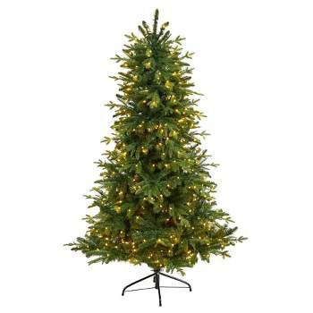 Nearly Natural 6' Pre-lit Montreal Spruce Artificial Christmas Tree Warm White LED Lights