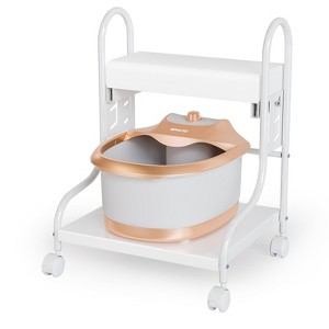 Karl Home Black Portable Adjustable Height Pedicure Foot Bath Trolley Cart - 1 of 4