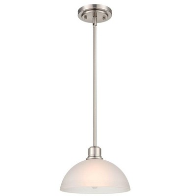 Elegant Amberle Brushed Nickel 9.5'' Bowl Pendant Light