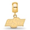 Black Bow Jewelry 14k Yellow Gold Plated Sterling Silver Oklahoma State Cowboys NCAA Bead Charm - 2 of 3