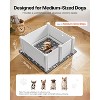 VEVOR Dogs Whelping Box, 38.6 x 38.6 x 18.1 inch, Plastic PVC Puppies Playpen with Height Adjustable Door and Washable Pee Pad, Milk White - 3 of 4