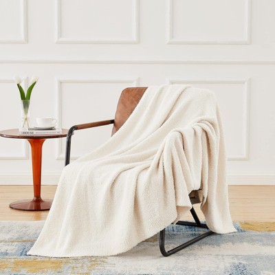 Inhand Knit Throw Blanket for Gift - 50" x 60" Super Soft Lightweight Plush Fuzzy Fluffy Warm Cozy Blankets and Throws for Couch Sofa Bed