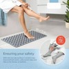 Non - Slip Bathtub Mat with Suction Cups, 30x17 in, Soft, Machine Washable, Drain Holes, Easy Dry, Gray Shower Mat. - 2 of 4