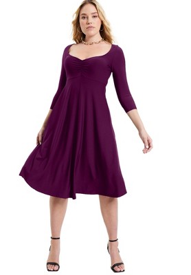 June + Vie by Roaman's Women's Plus Size Sweetheart Swing Dress