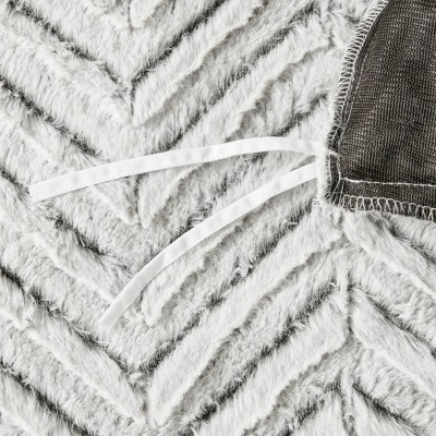 Ivory Full Reversible Plush Fur Duvet Cover Set