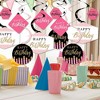 Big Dot of Happiness Chic Happy Birthday - Pink, Black and Gold - Birthday Party Hanging Decor - Party Decoration Swirls - Set of 40 - 2 of 4