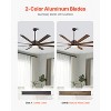 VEVOR 72 In Ceiling Fan with Light, 6-Speed Remote Control, Dimmable 3-Color Temperature, Reversible DC Motor, Low Profile Flush Mount Fan,Brown - 3 of 4