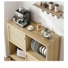 Wood coffee bar cabinet with sliding door and 4 organizers Ideal for living room kitchen or dining room Stylish and practical - 2 of 4
