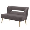 Beautyolove 46.5 in. W Grey Velvet Upholstered Open Back 2-Seater Loveseat Sofa with Solid Wood Legs - 3 of 4