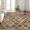 Vintage Oriental Rhombus Printed Distressed Rug Washable Thin Low Pile Area Rugs for Living Room Indoor Retro Non Slip Soft Carpet for Bedroom - 3 of 4
