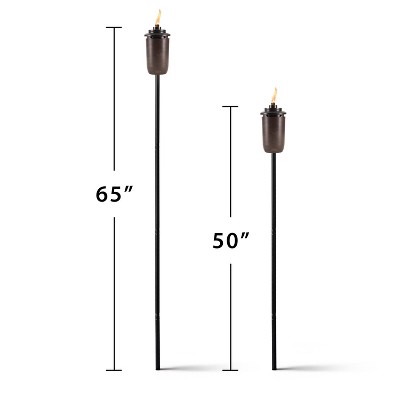 TIKI 65&#34; 2pk Honey Ombre Metal Outdoor Torch Bronze_4