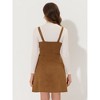 Allegra K Women's Faux Suede Button Decor A-Line Mini Overall Dress - 3 of 4