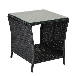 Karl Home|Square Glass Outdoor Side Table - 1 of 4