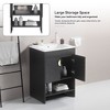 24 Inch Bathroom Vanity, Bathroom Cabinet With Top Sink, 2 Metal Handles, 2 Cabinet Doors, Open Shelve, Freestanding Sink Bathroom Vanity Cabinet - 3 of 4