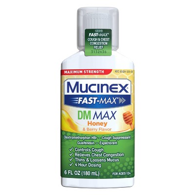 Mucinex Fast-Max DM Max Adult Liquid - Honey & Berry - 6 fl oz