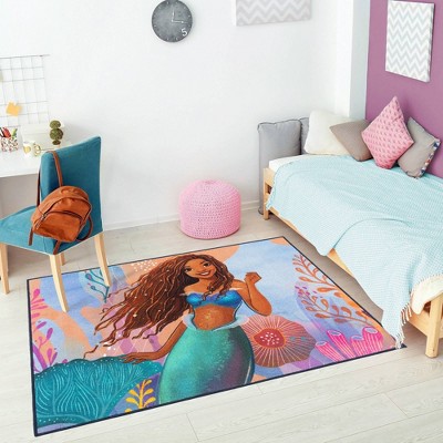 3&#39;3&#34;x4&#39;5&#34; The Little Mermaid Elevated Rug