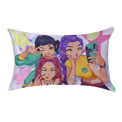 Lomsoe Soft Plush Girl Body Pillow Cover 12"x 20" ¨C Ultra Soft Short Plush Long Pillowcase with Hidden Zipper, Single-Sided Print, Cushion Cover