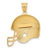 Black Bow Jewelry 14k Yellow Gold Brushed Football Helmet Pendant, 25mm (1 inch) - 3 of 4