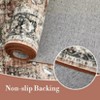 Area Rug, Home Decor Washable Vintage Distressed Floral Rug - Non-Slip Ultra-Thin (0.2in) Stain Resistant Carpet - 2 of 4